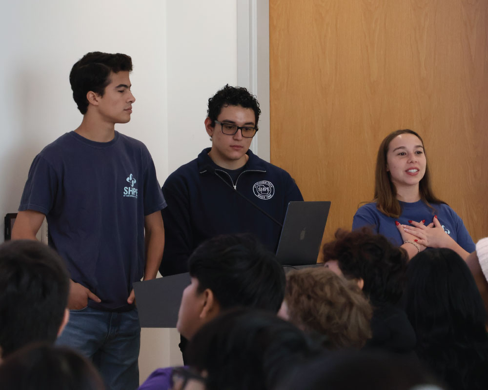 three undergraduate presenters